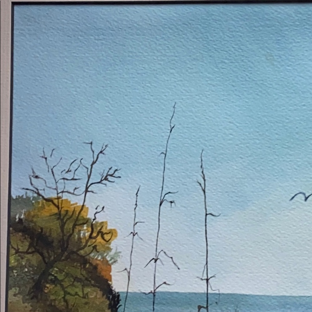 ORIGINAL Signed WATERCOLOR SAND DUNE BEACH - Picture 10 of 16